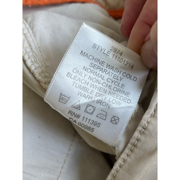 Tory Burch Chino Cargo Pants Khaki Tan Ankle Toe Pockets Cotton Blend Size 30 - Picture 10 of 11